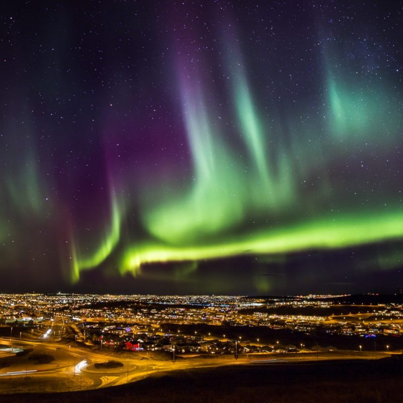 Reykjavik aurora borealis